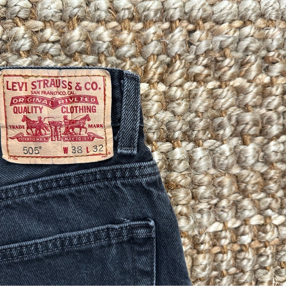 Vintage Y2K 505 Levis Men's Black Jeans Black (38x32) 100% Cotton